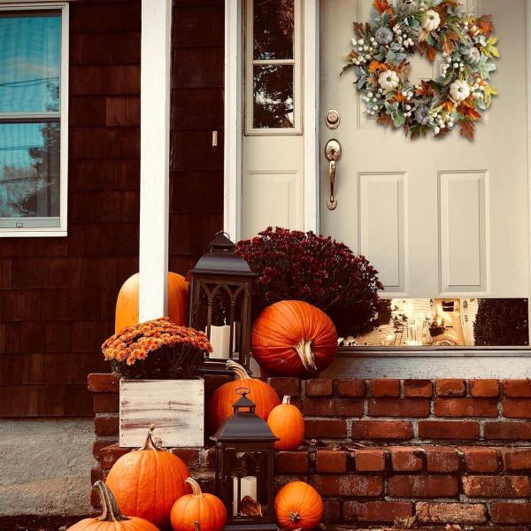 Cadre De Couronne D'automne Pour Porte D'entrée à L'extérieur, Automne Eucalyptus Ferme Couronne