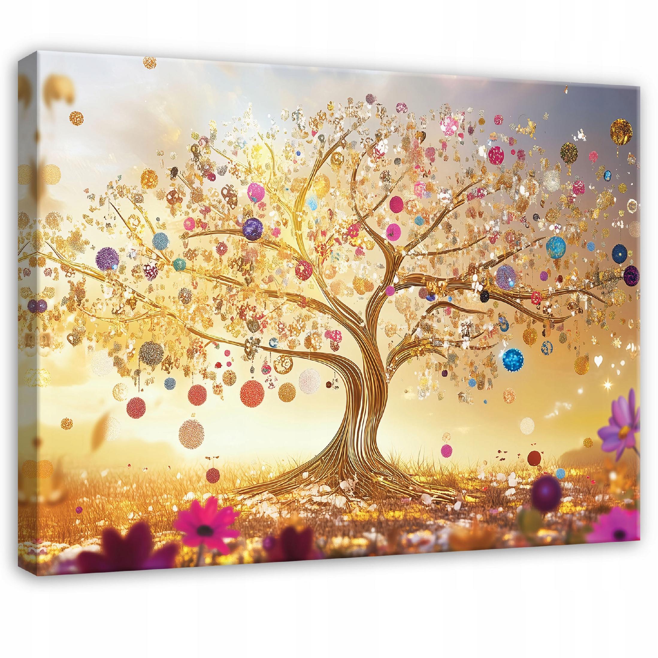 Toile Murale Abstraite D'arbre Coloré Pour Salon, Bureau, image size:2197x2197