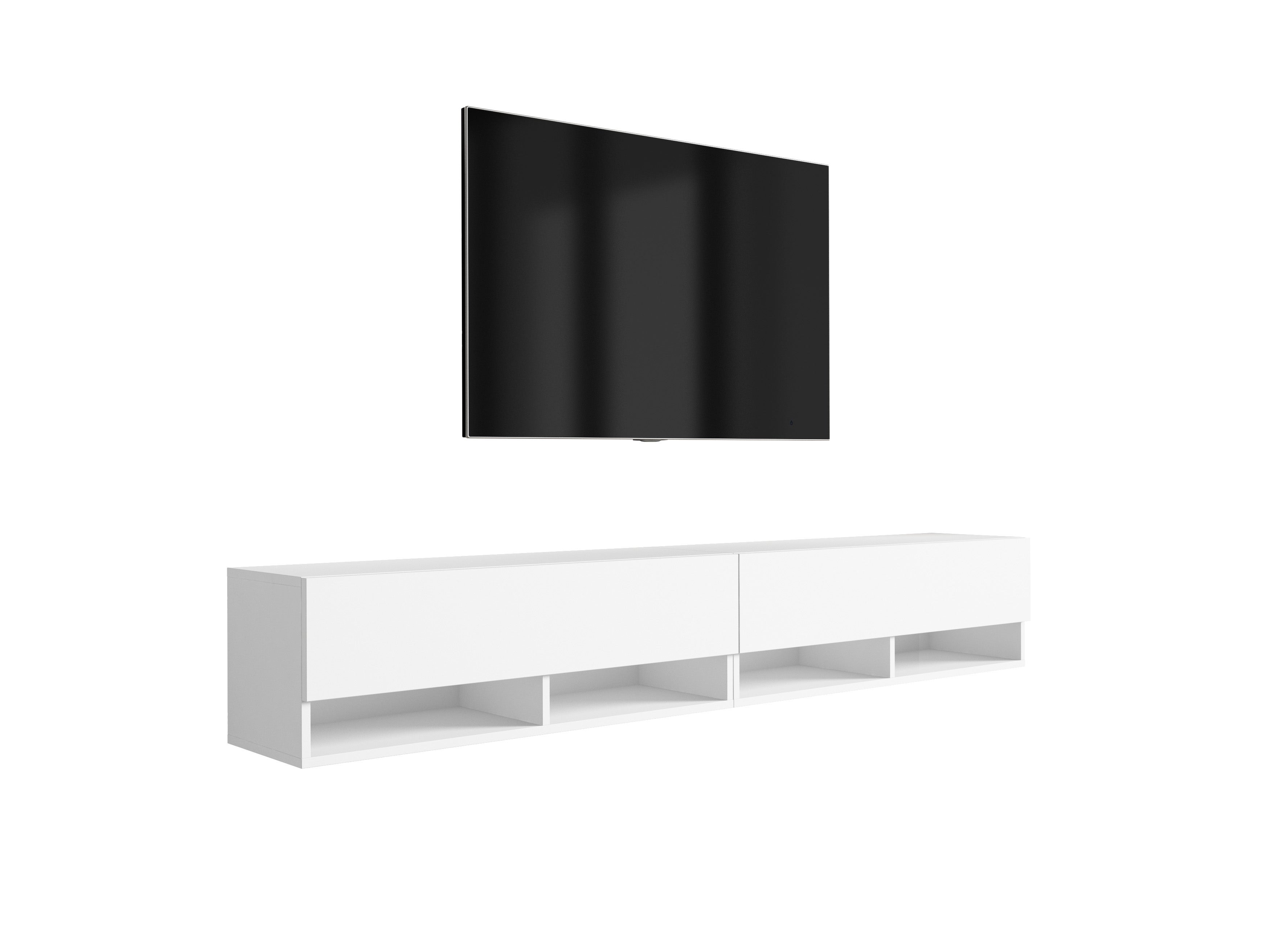 Szafka RTV : Biały Mat, 200 (2 x 100) × 32 × 34 cm