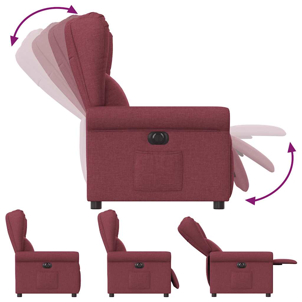 Fauteuil de télévision | Fauteuil inclinable électrique Rouge bordeaux Tissu CFW831978 - 7