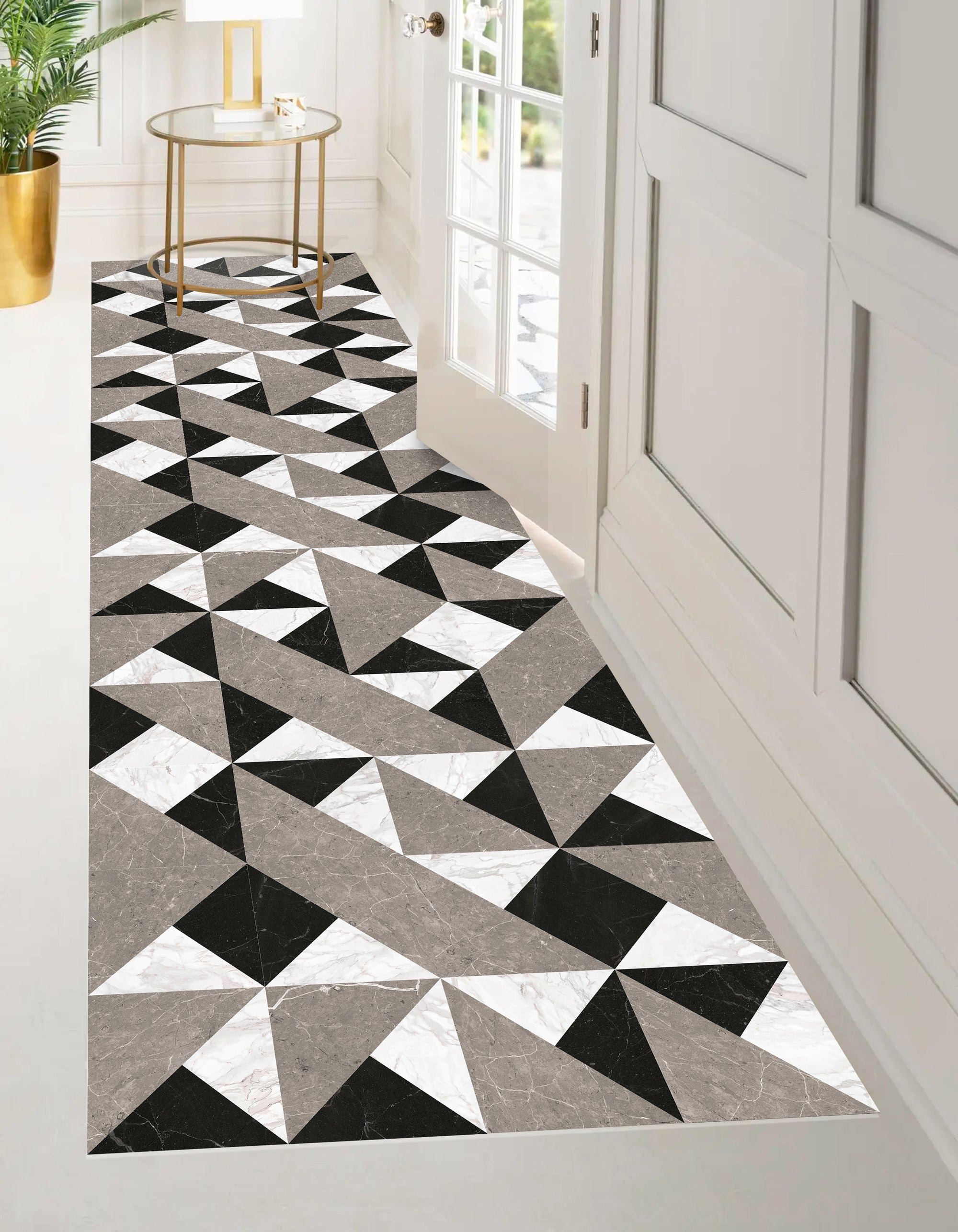 Dywan winylowy Imperium 66x180 cm - PVC antypoślizgowy, winylowy dywan do kuchni lub salonu, zmywalny, geometryczny styl