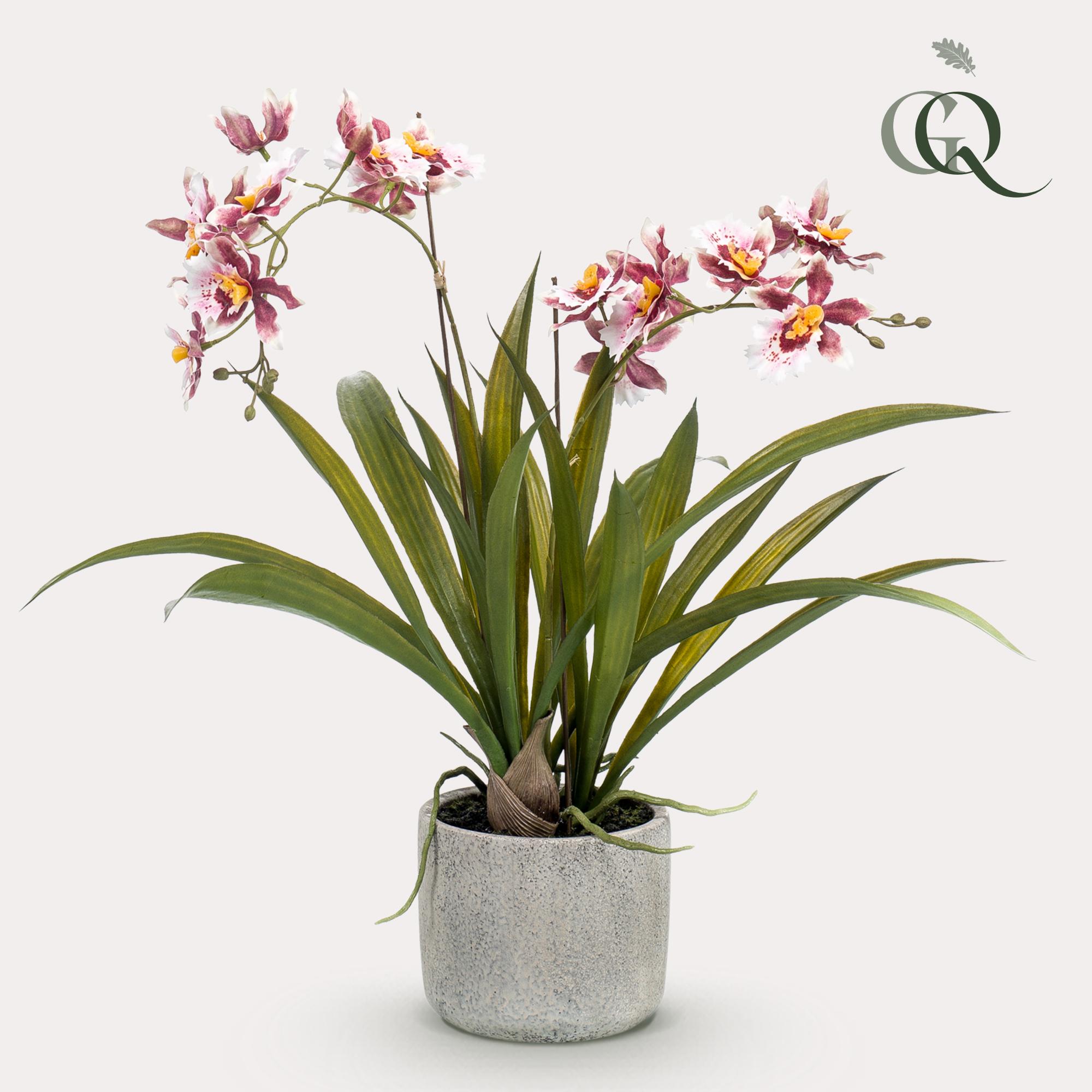 Sztuczna orchidea bordowa 45 cm – Realistyczna roślina dekoracyjna do wnętrz
