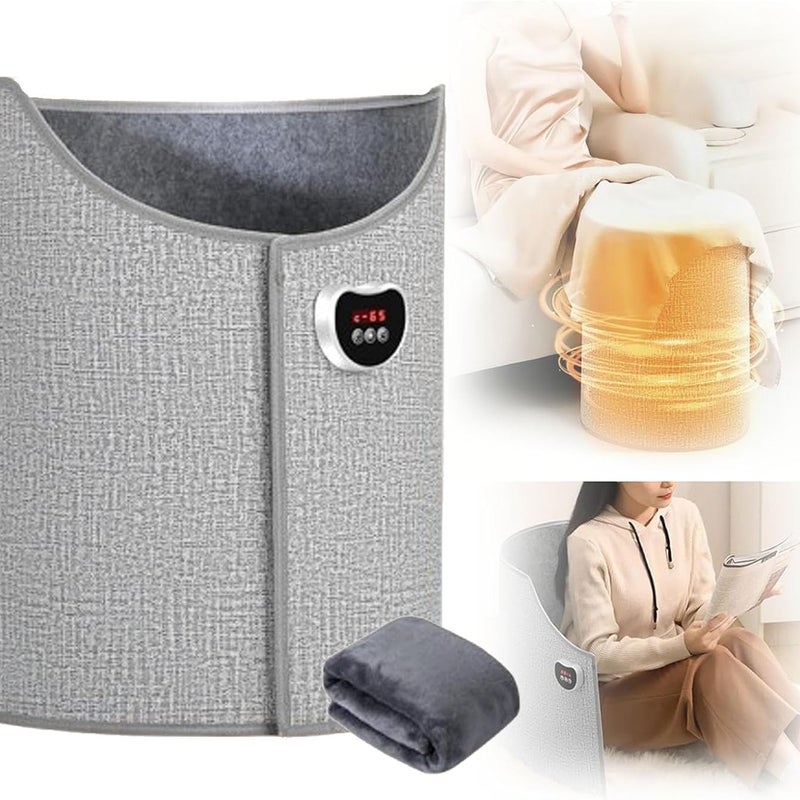 Składany, przenośny elektryczny ogrzewacz do stóp z miękkim pokrowcem (szary)