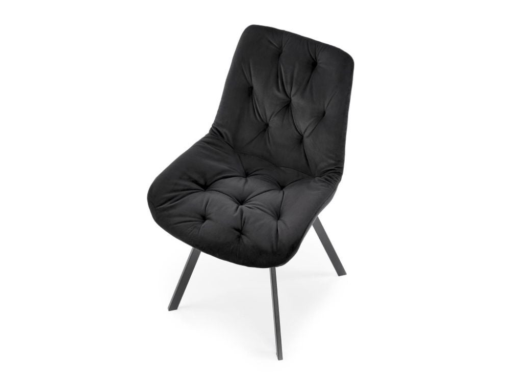 Krzesło tapicerowane K519 VELVET czarne obracane