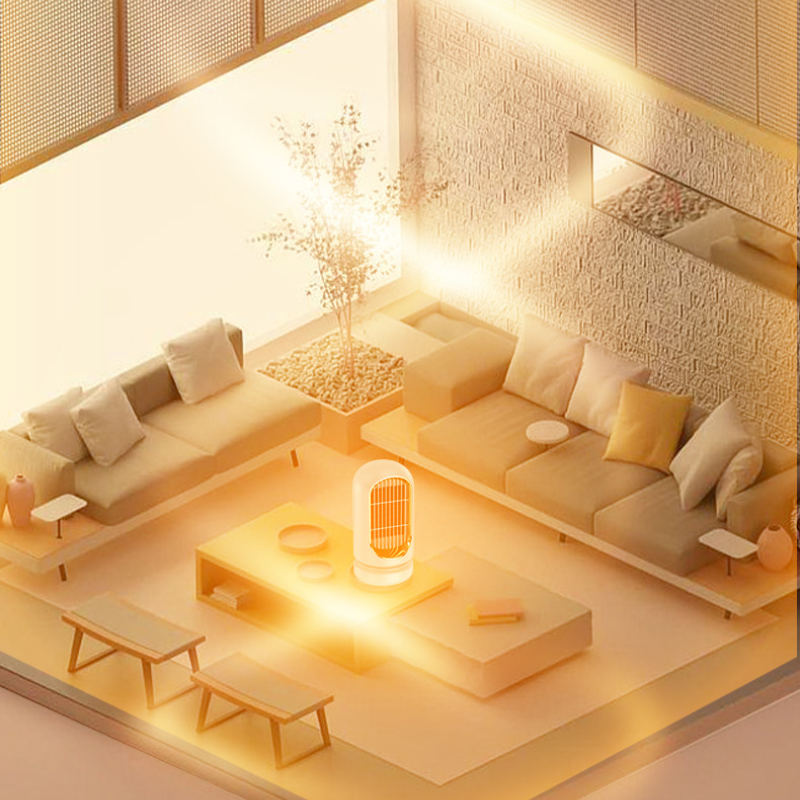 Grzejnik elektryczny - mały przenośny grzejnik elektryczny - ceramiczny grzejnik PTC - odpowiedni do biura, domu, sypialni - khaki - 7