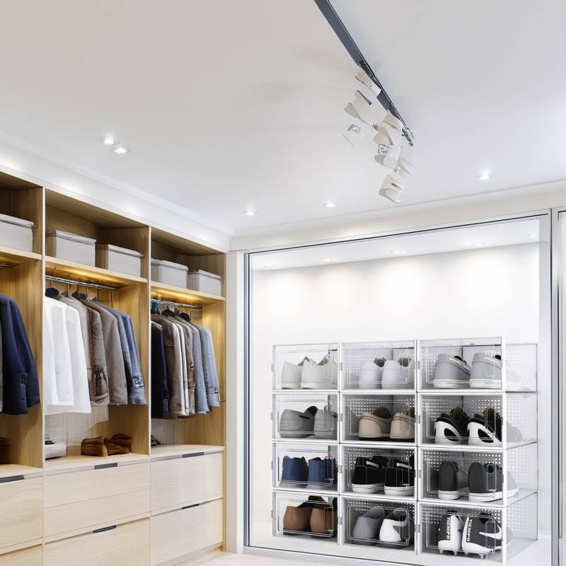 Range chaussure - Boites à chaussures - Moyen format - Blanc transparent - Lot de 12 - SECURY-T - 4