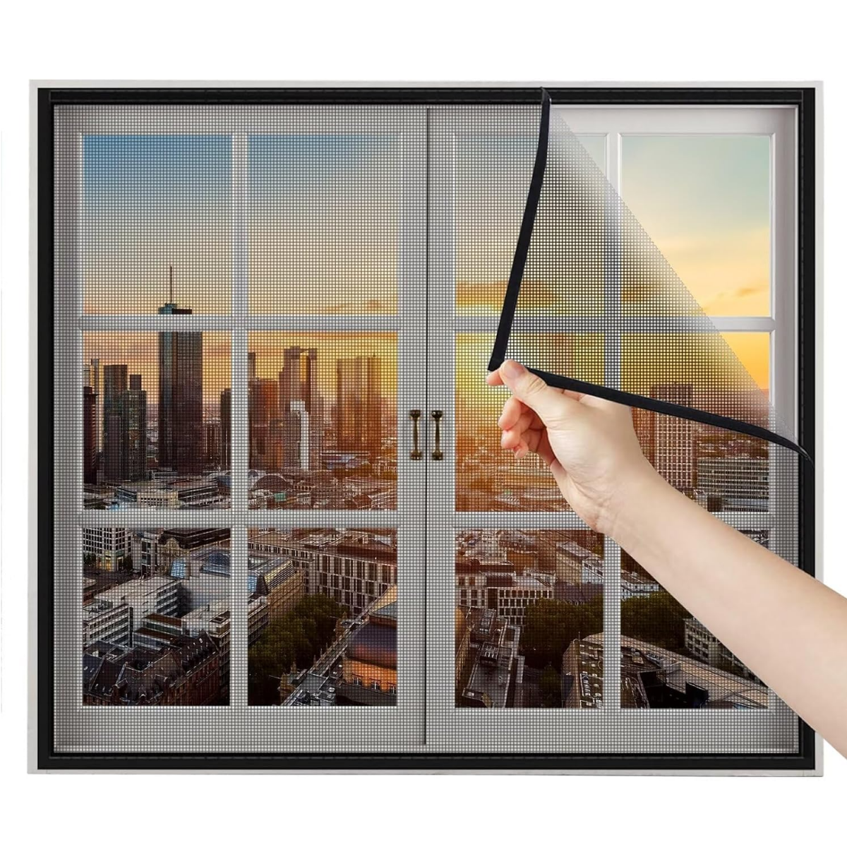 Rideau pour Fenêtre Fibre de verre 100x120cm Noir Mosquito Net Window — free download