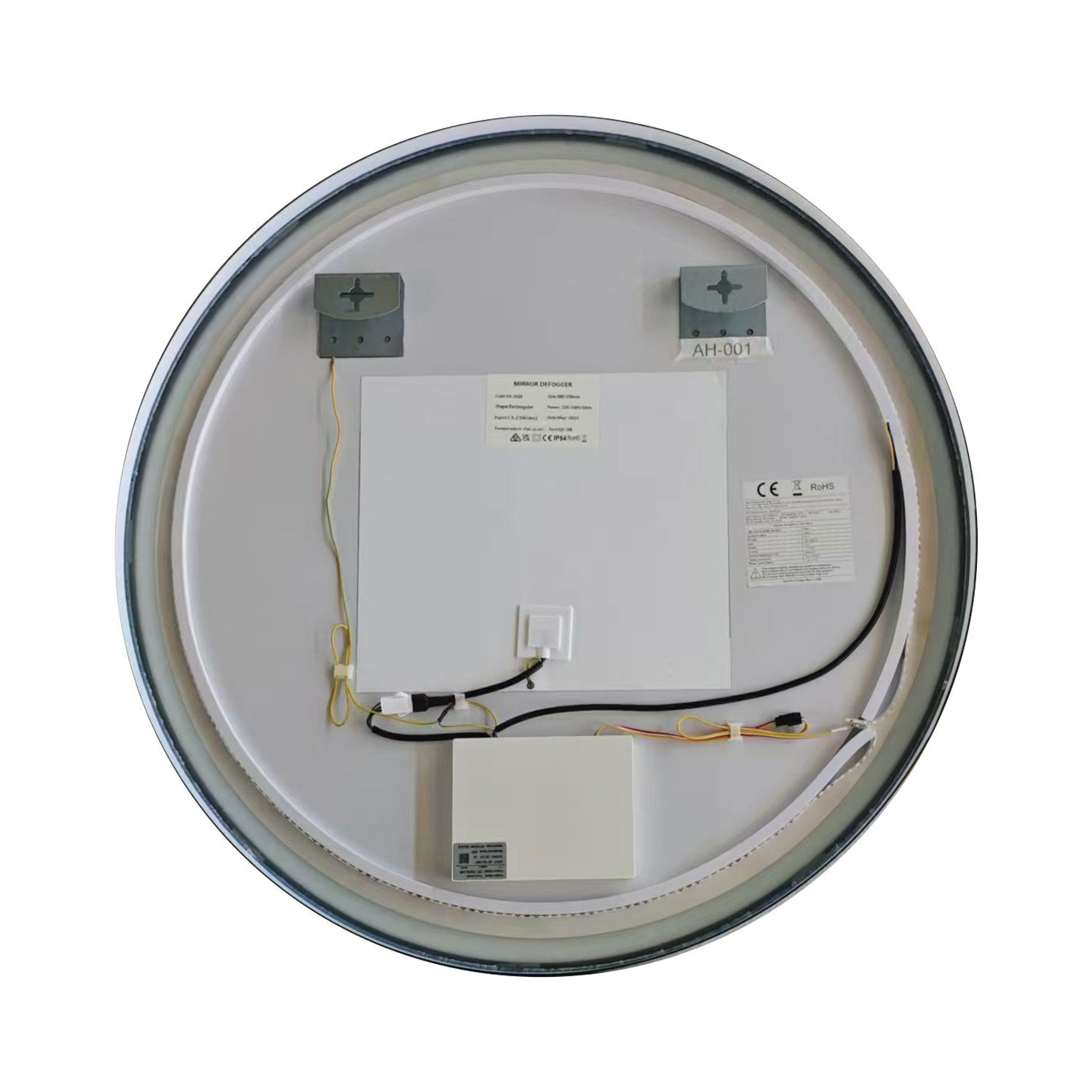 AICA Miroir lumineux rond 60 x 60cm avec 3 couleurs + dimmable + anti-buée + mémoire, miroir salle de bain led - 7