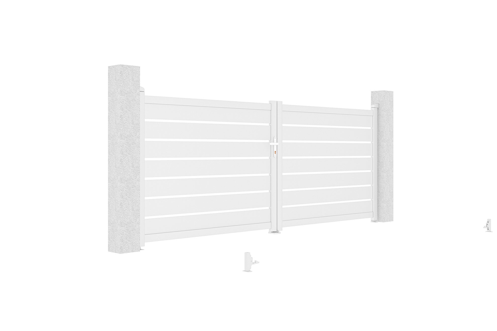 Portail battant 3,5m VOGEL H.140 aluminium blanc - 7