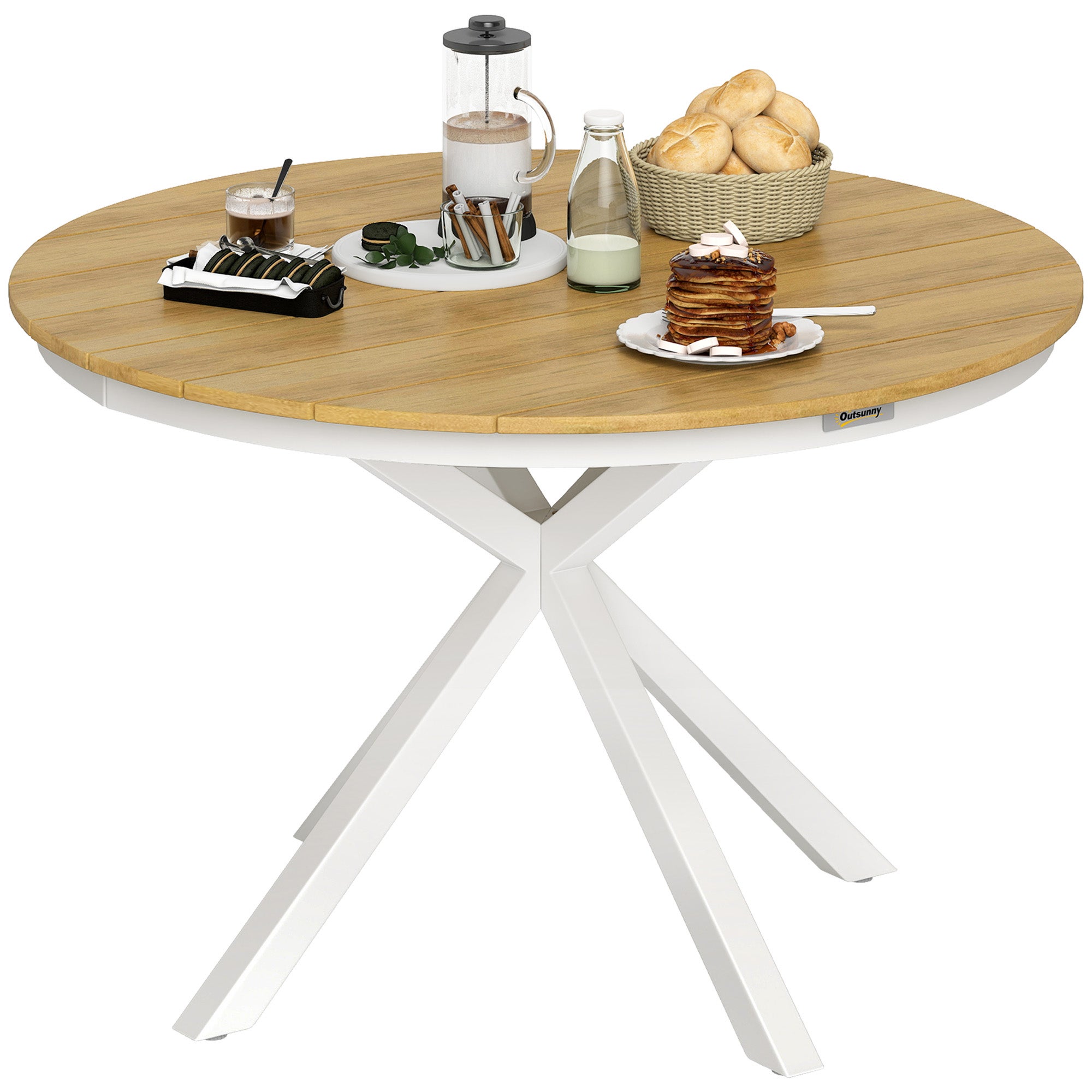 Tavolino Da Fattoria In Legno Massello Bianco Antico - Con Ripiano Aperto, 59,4x39,9 Cm - 3