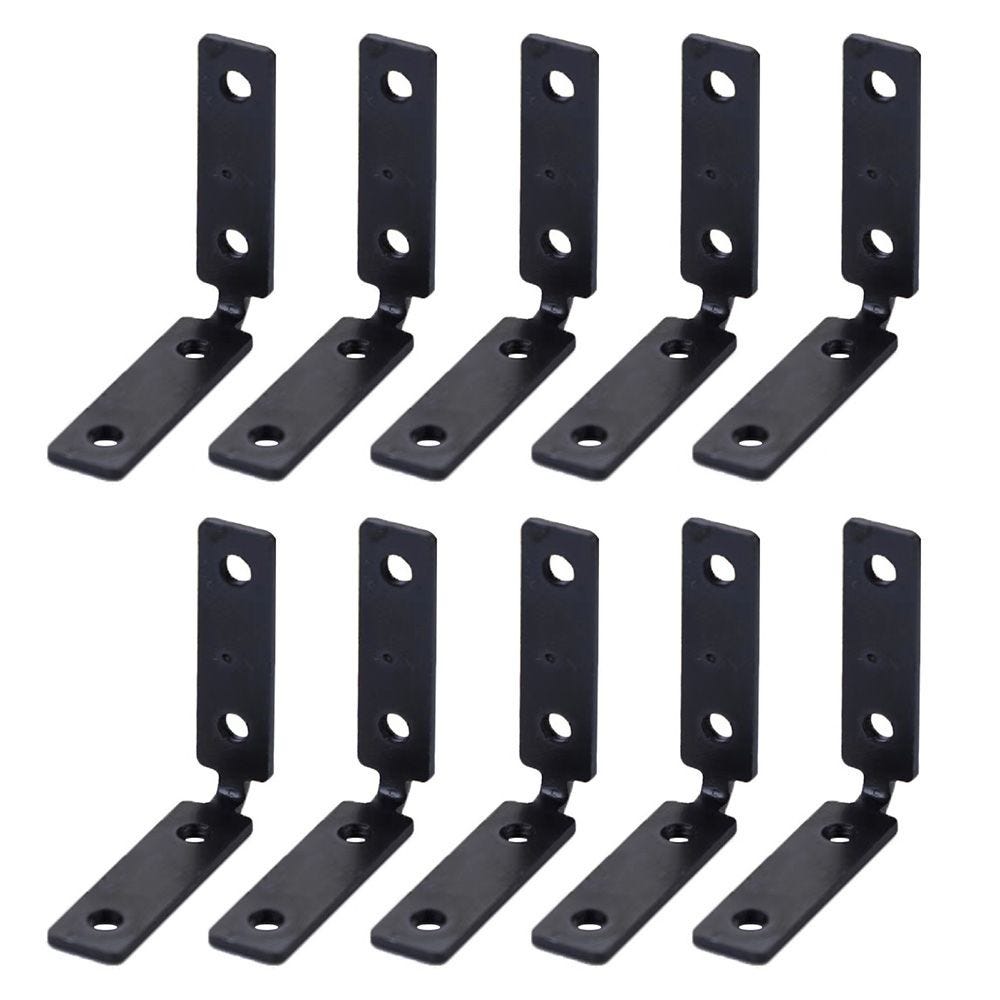 Supports d'angle 10 pièces avec vis pour armoires sans poignée Black ...