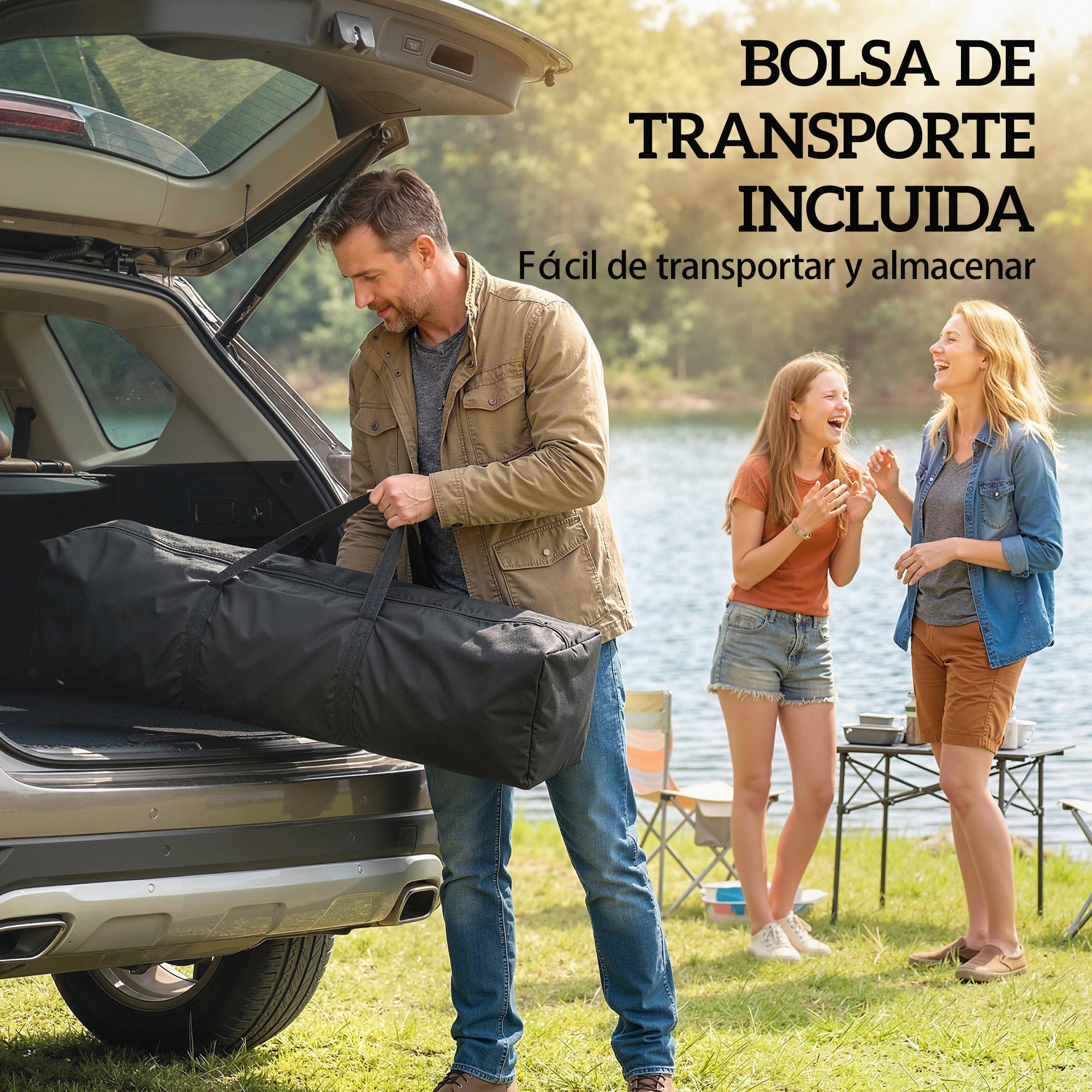 Carpa Plegable Outsunny Tela Oxford, Metal Blanco 293x293x270 cm - 9