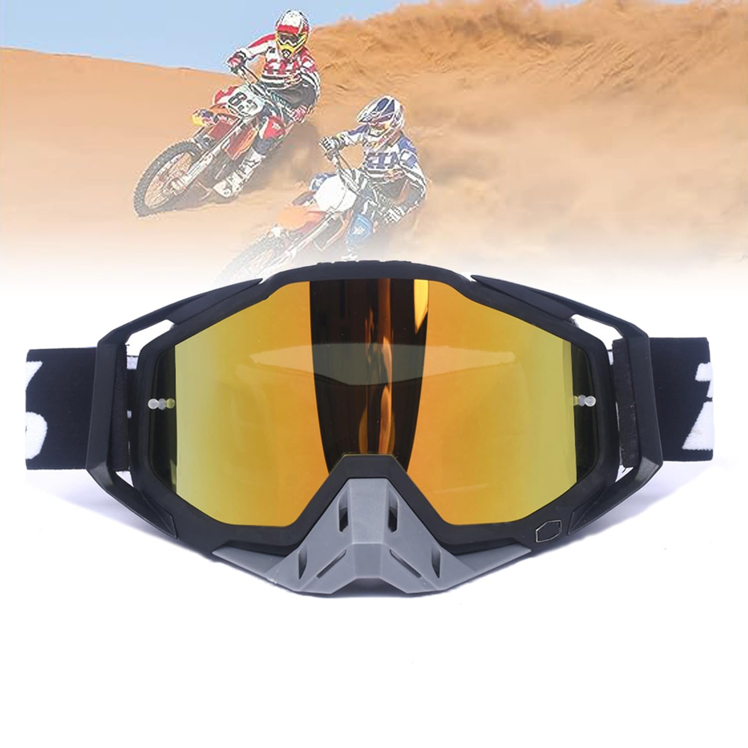 Okulary Motocyklowe De Moto Sécurité do Motocrossu, na Teren, do Motocykli, Wyścigów Samochodowych, ATV, Otwartych Kasków Narciarskich