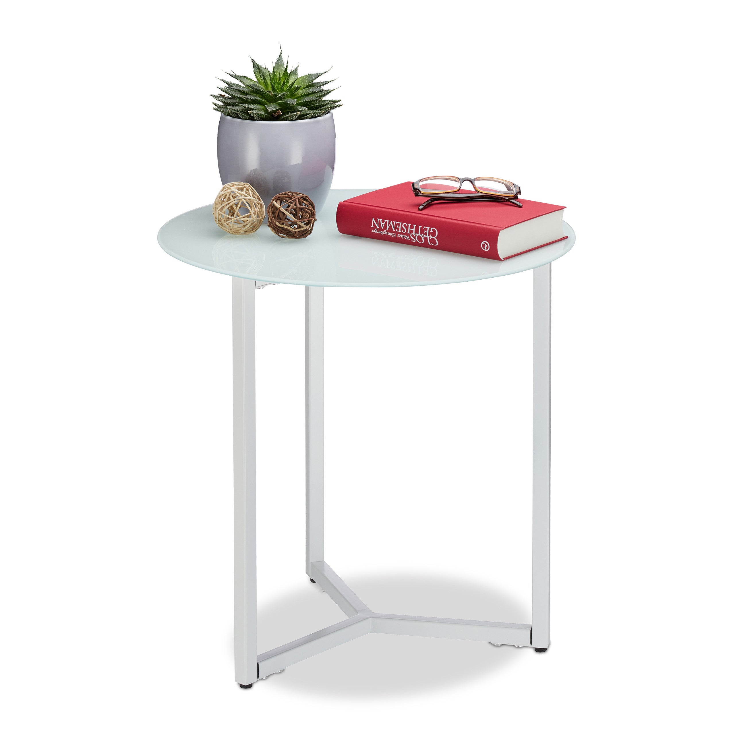 Relaxdays Table D'appoint Réglable En Hauteur Max. 70 Cm, Chromée