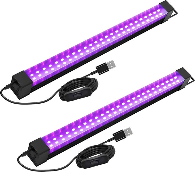 2 sztuki 10W listwy LED z czarnym światłem, listwa świetlna UV, neonowe czarne światło, przenośne listwy świetlne z czarnym światłem, port USB 5 V na
