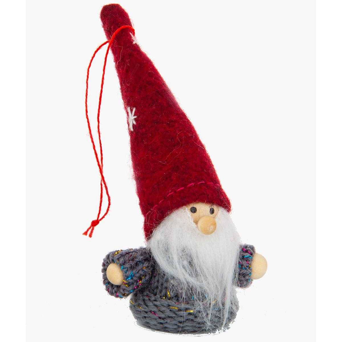 Zawieszka na choinkę skrzat 11 cm czerwony - 5