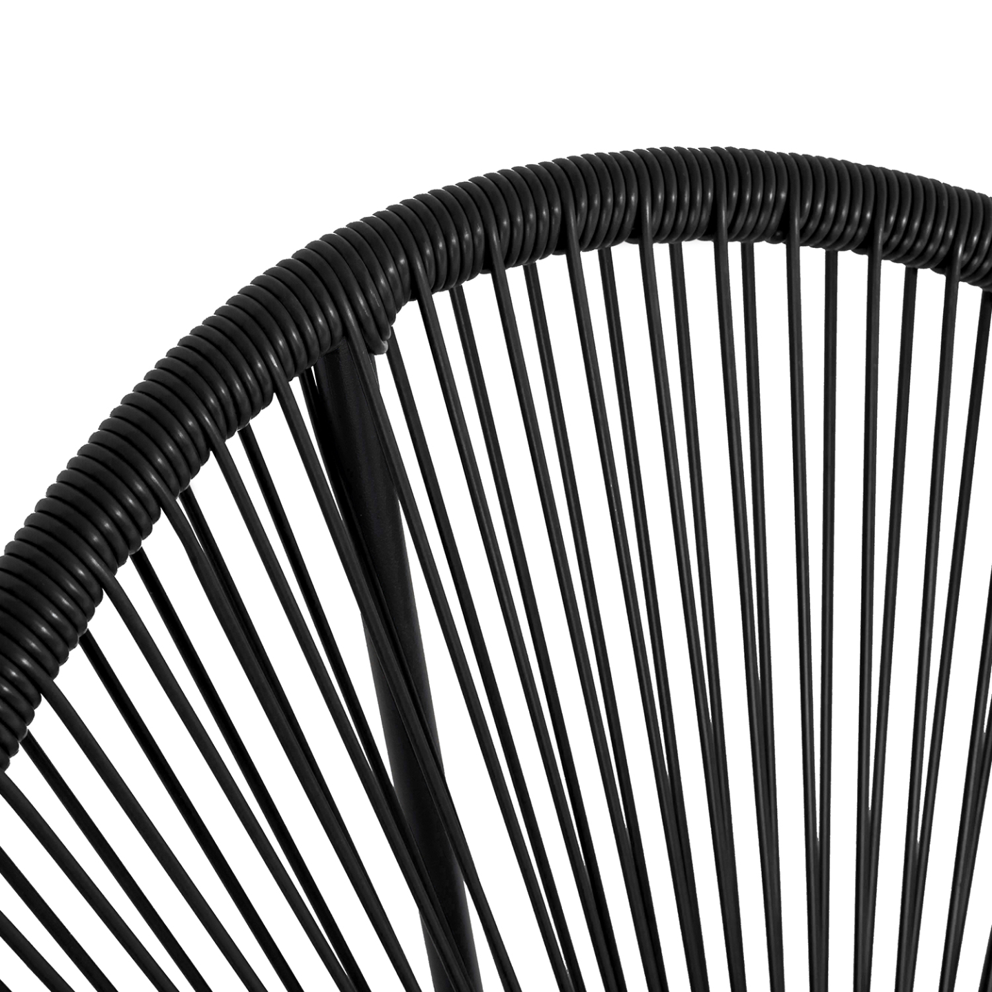 Salon de jardin IZMIR table et 2 fauteuils oeuf cordage noir - 4