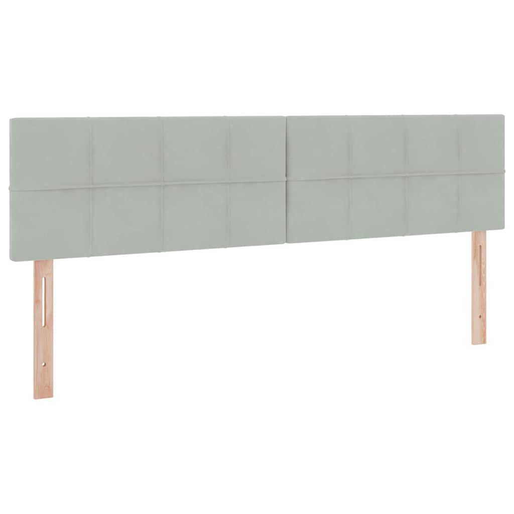 Lit de rangement gris clair, 180 x 200 cm, en velours - 9