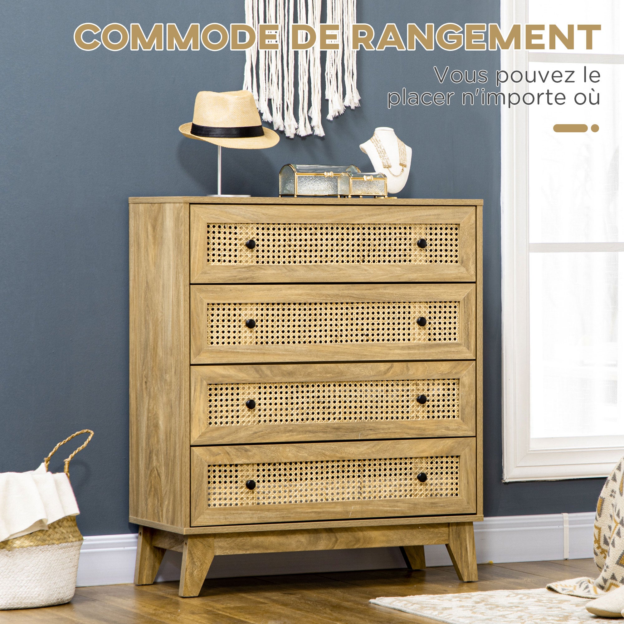 Commode Panneaux de particules HOMCOM - 4