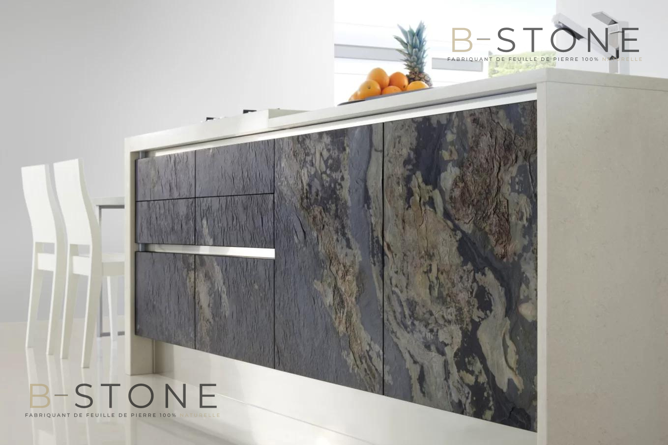Feuille De Pierre 100% Naturelle B-Stone Everest 100 2400x1200mm - 2,88m2 - 6