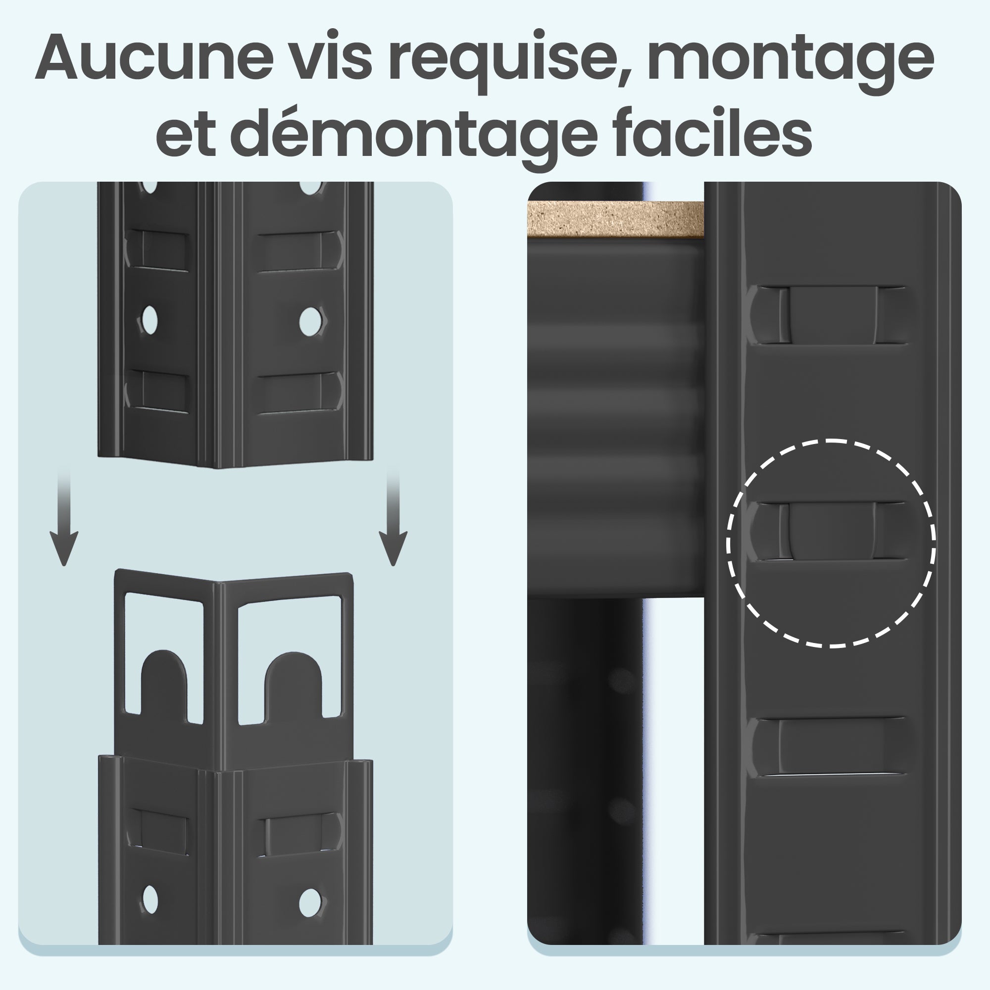 Étagère de rangement, étagère à charges lourdes, étagère de cave, étagère avec structure en acier, 5 étagères ajustables, gris - 8