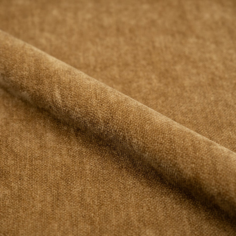 Fauteuil pivotant en tissu effet velours jaune moutarde - Ricci - 3