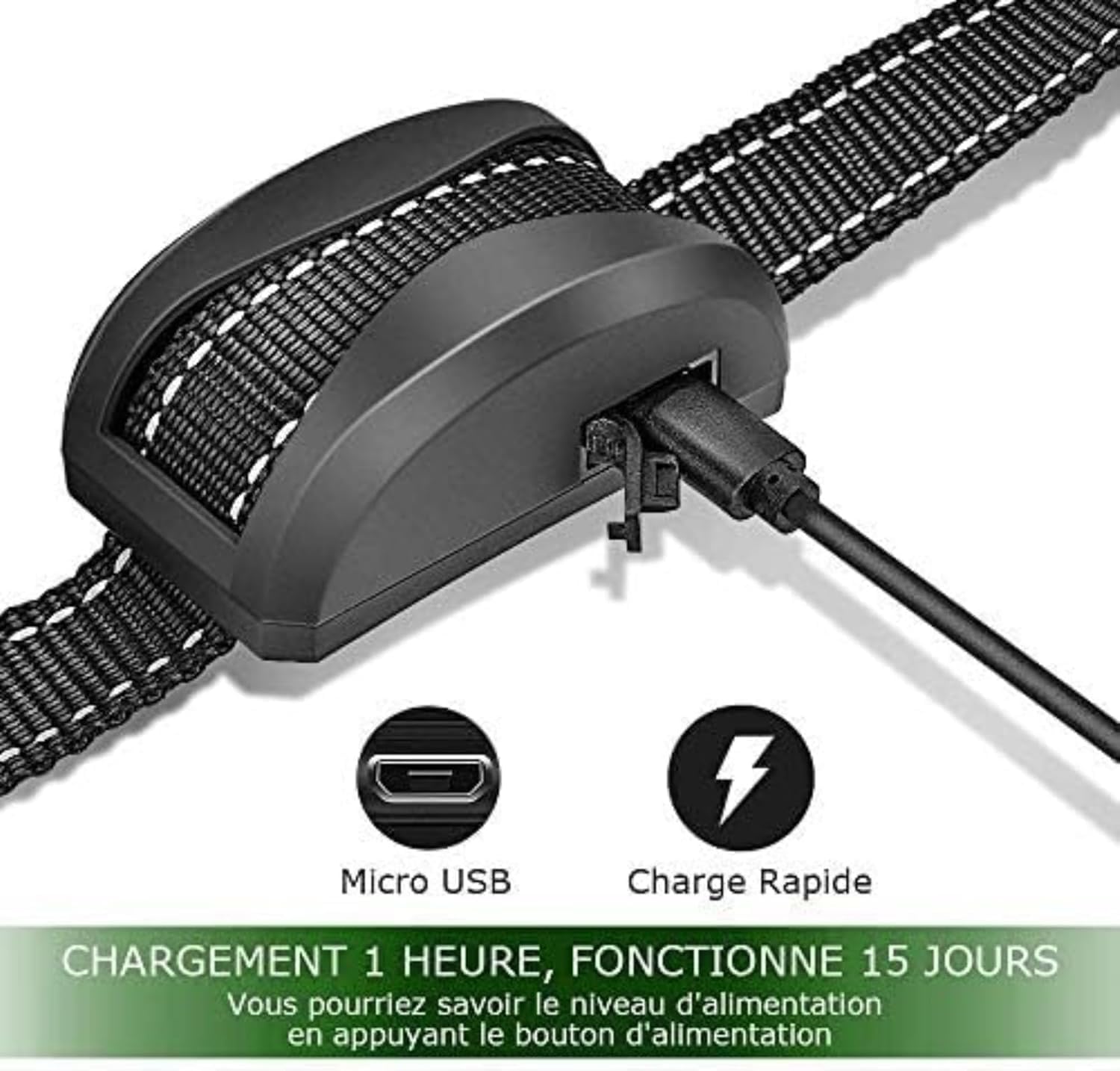 Collar antiladridos para perros - 3 modos: descarga eléctrica, vibración y sensibilidad, ayuda de entrenamiento automática inofensiva, batería recarga - 3