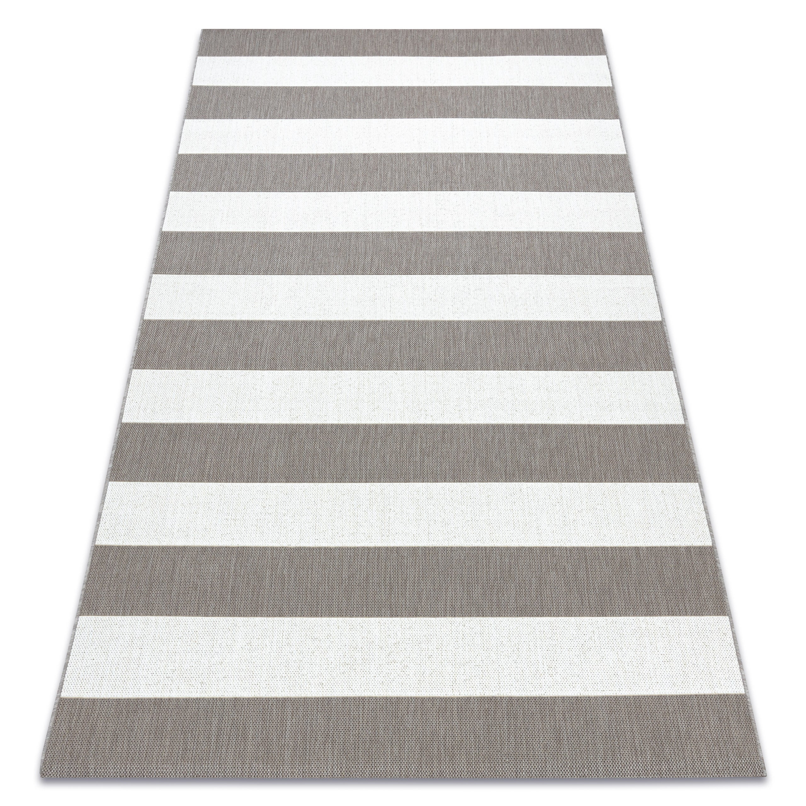 Dywan SZNURKOWY SIZAL FLAT 48644686 Pasy biały beż 120x170 cm