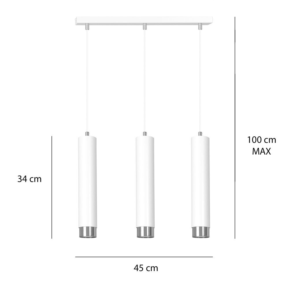 Mura lampa wisząca 3 światła cylindryczny czarny i chrom 3xGU10 - 7