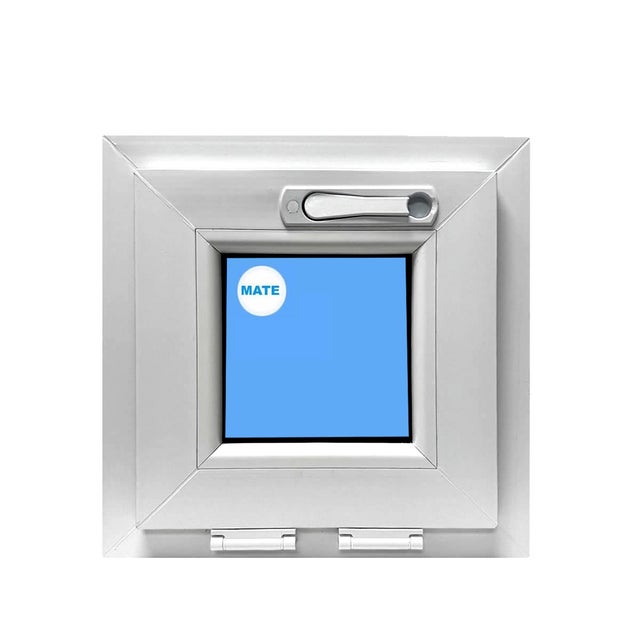 Fenêtre PVC 400x400 blanche oscillo-battante en verre dépoli avec poignée dissimulée