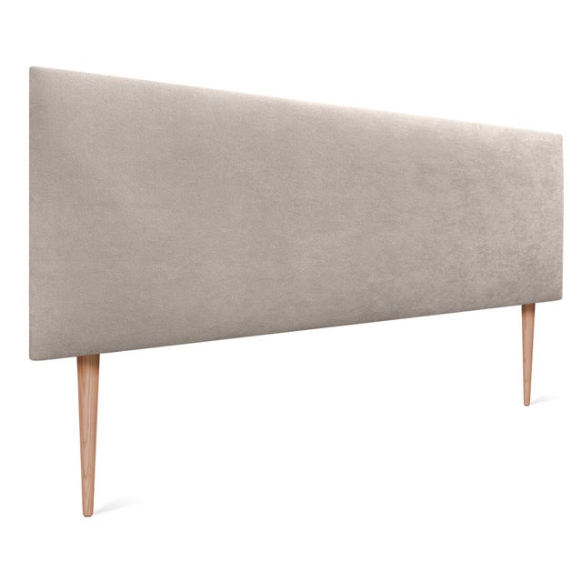 DHOME Tête de lit en Tissu AQUALINE Lisse avec Pieds Tête de Lit de luxe Tapissée (Tissu Beige, 160cm (Lits 150/160))