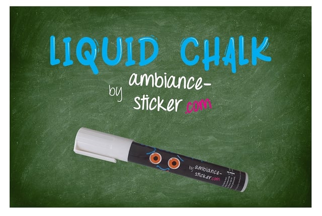 Sticker ardoise tableau noir - stickers muraux adhésif effaçable - CRAIE LIQUIDE POUR ARDOISE - 3MM BLANC