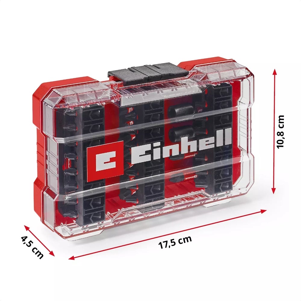 Set di punte a percussione originale Einhell M-CASE da 39 pezzi (punte da 25 mm, punte da 50 mm, bussole esagonali, portapunte da 60 mm, inclusa scato