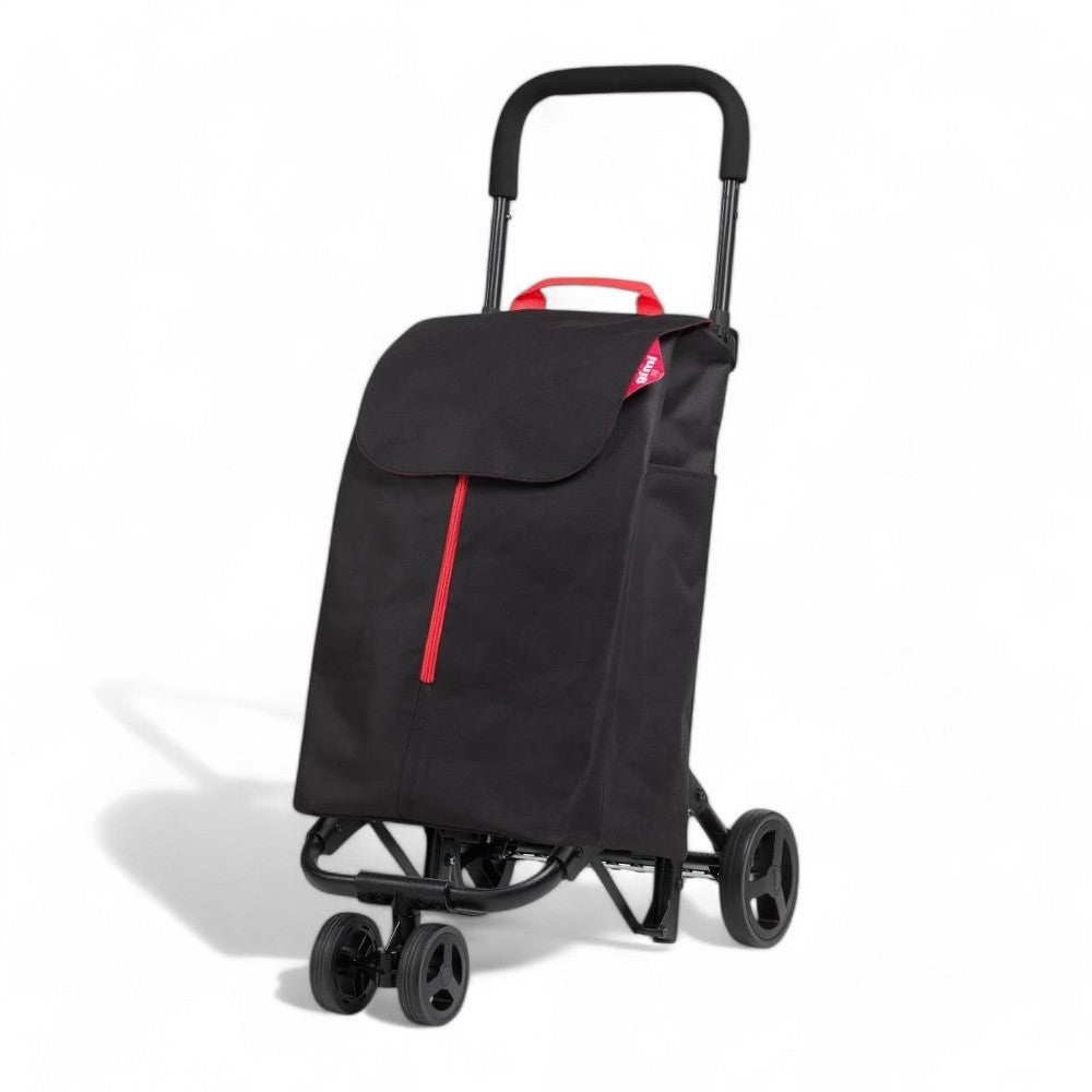 Garmol Carrello Per La Spesa In Poliestere 1680D, Nero - Capacità 55L, 40x27x105 Cm - Con Tasche E Chiusura - 2