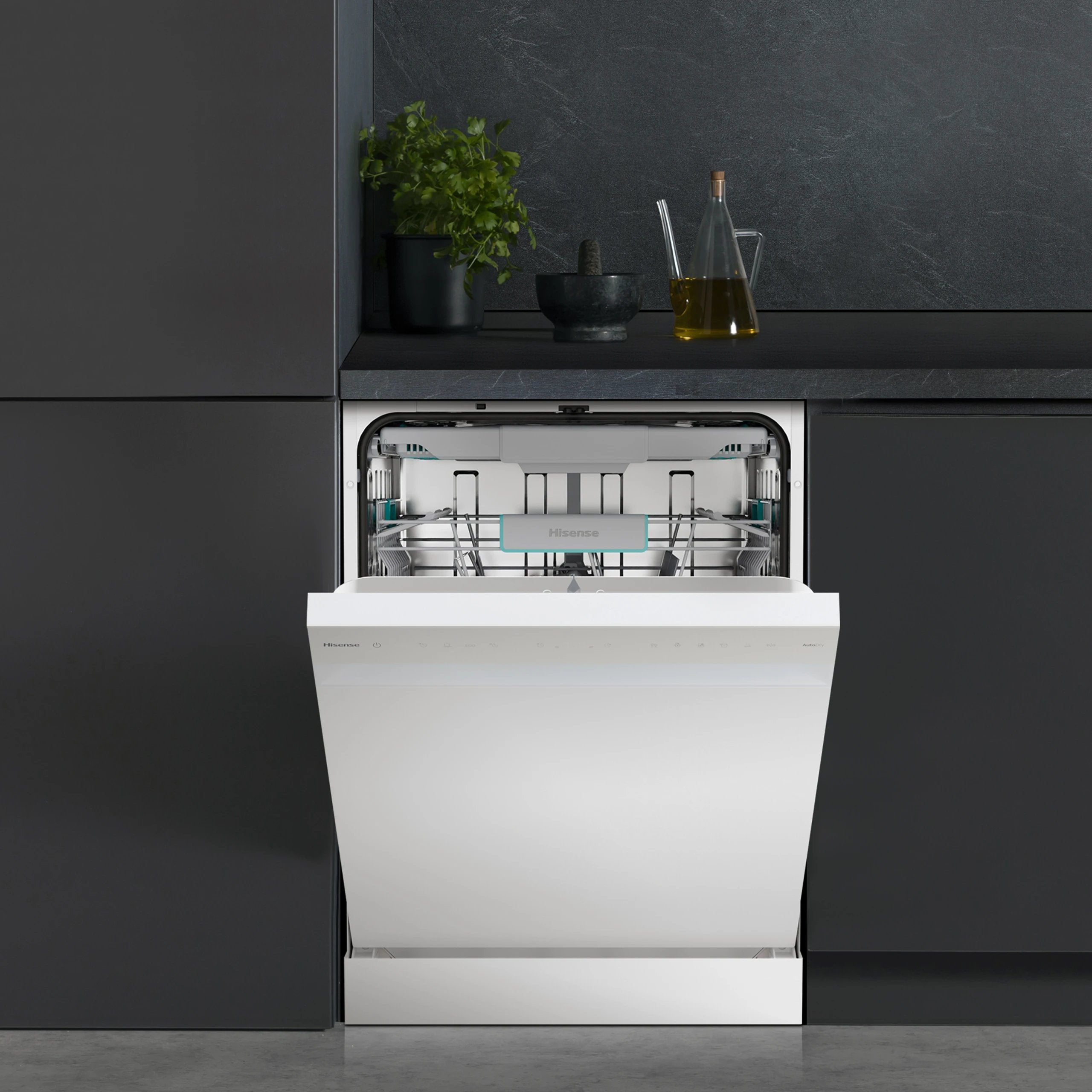 Hisense Lavavajillas 60Cm Hs663a90wuk 16 Cubiertos Clase A, Wifi, Motor Inverter, Apertura Autodry, Programa 15 Min Blanco , Leroy Merlin