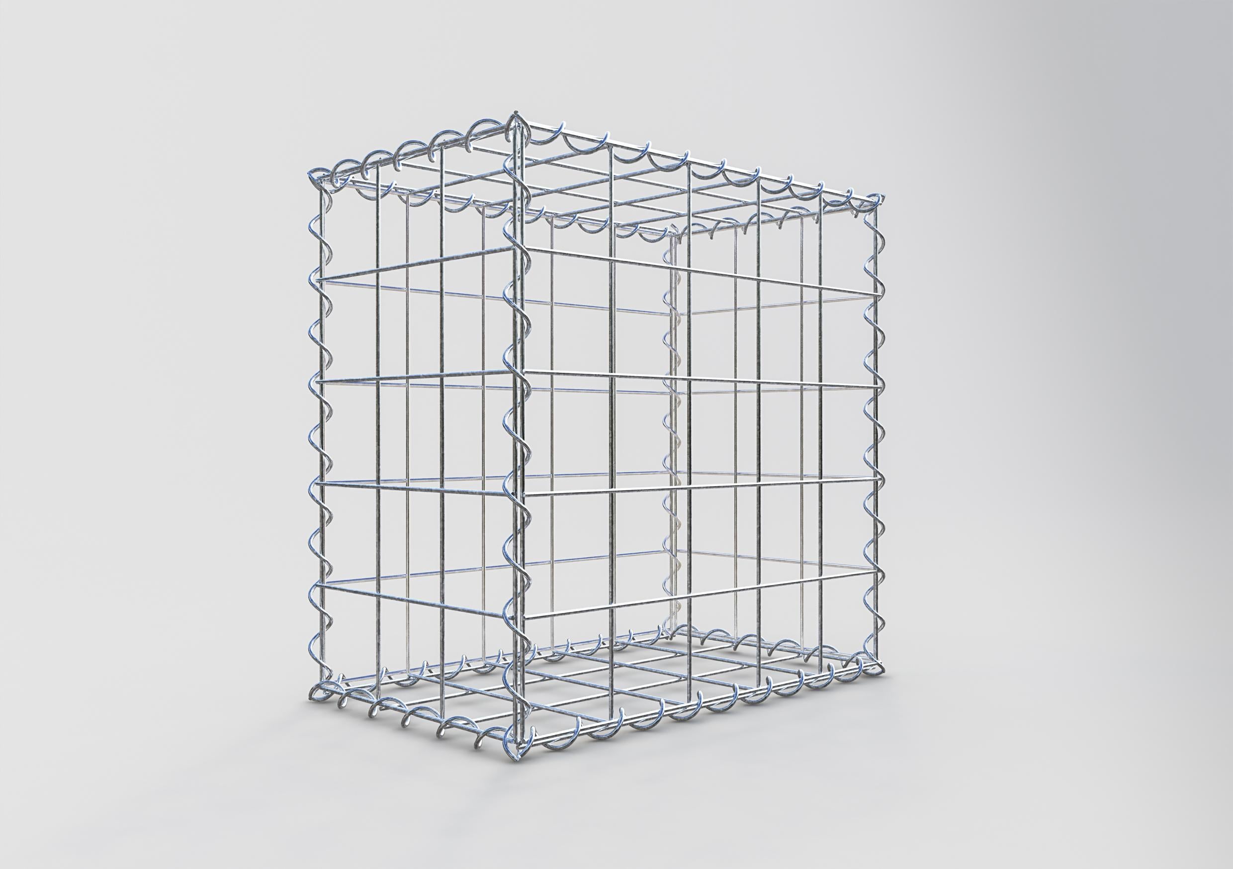 Gabiona - Gavión de acero galvanizado 50x50x30cm (LxAxP), malla 10 x 10cm, Espiral, jaula metálica para muro o jardín - 2