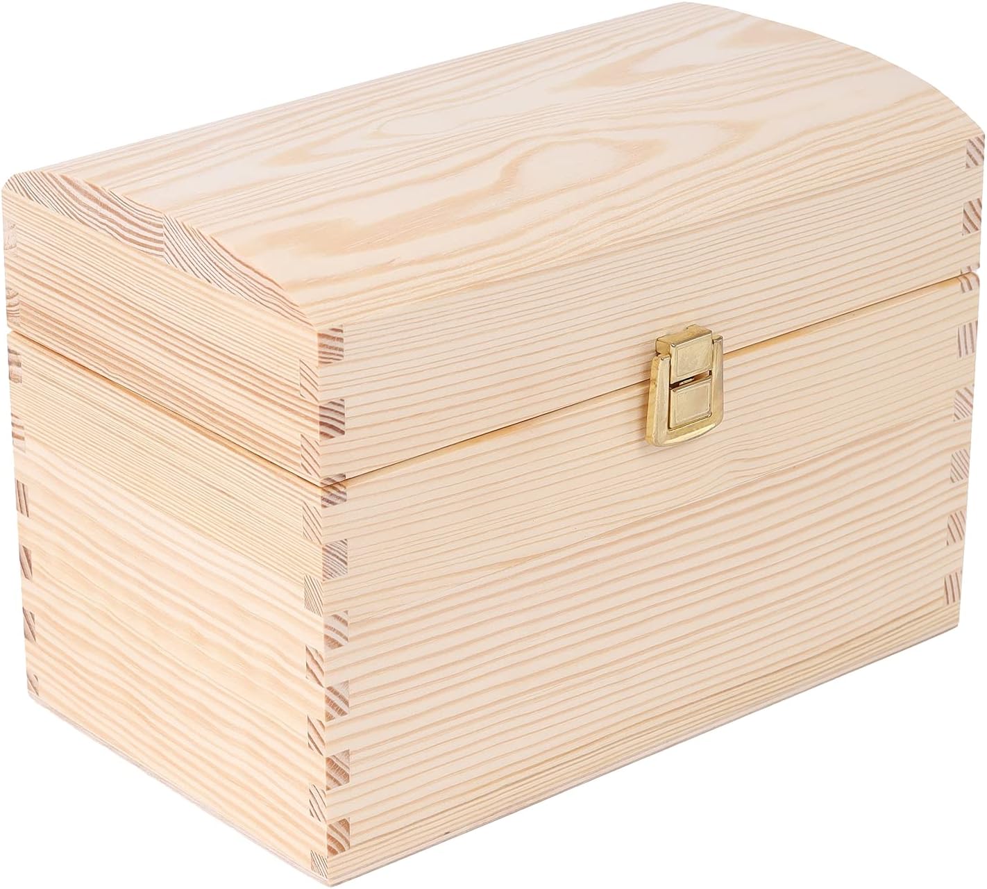 Boîte De Rangement En Bois Naturel Creative Deco - 29x25x6,5 Cm - Avec Couvercle Et Serrure - Pour Bijoux, Souvenirs, Documents