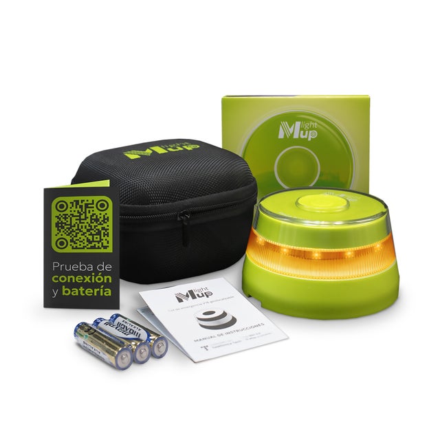 Baliza V16 LIGHTMUP LITE homologada para DGT 3.0 con geolocalización IoT, luz emergencia conectada. Obligatoria en 2026. Datos Telefónica hasta 2038