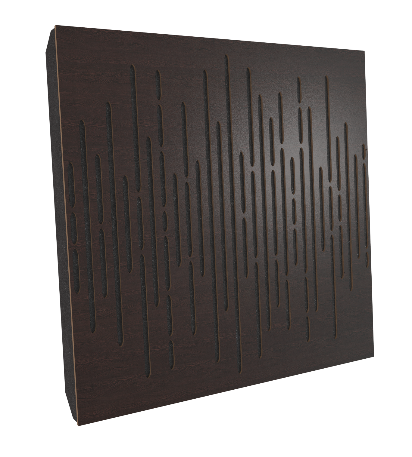Lot de 2 Panneaux acoustiques insonorisants WAVE 50x50x5 cm - 0.5 m² surf.totale - MDF perforé laminé et mousse acoustique - Wengé - 2
