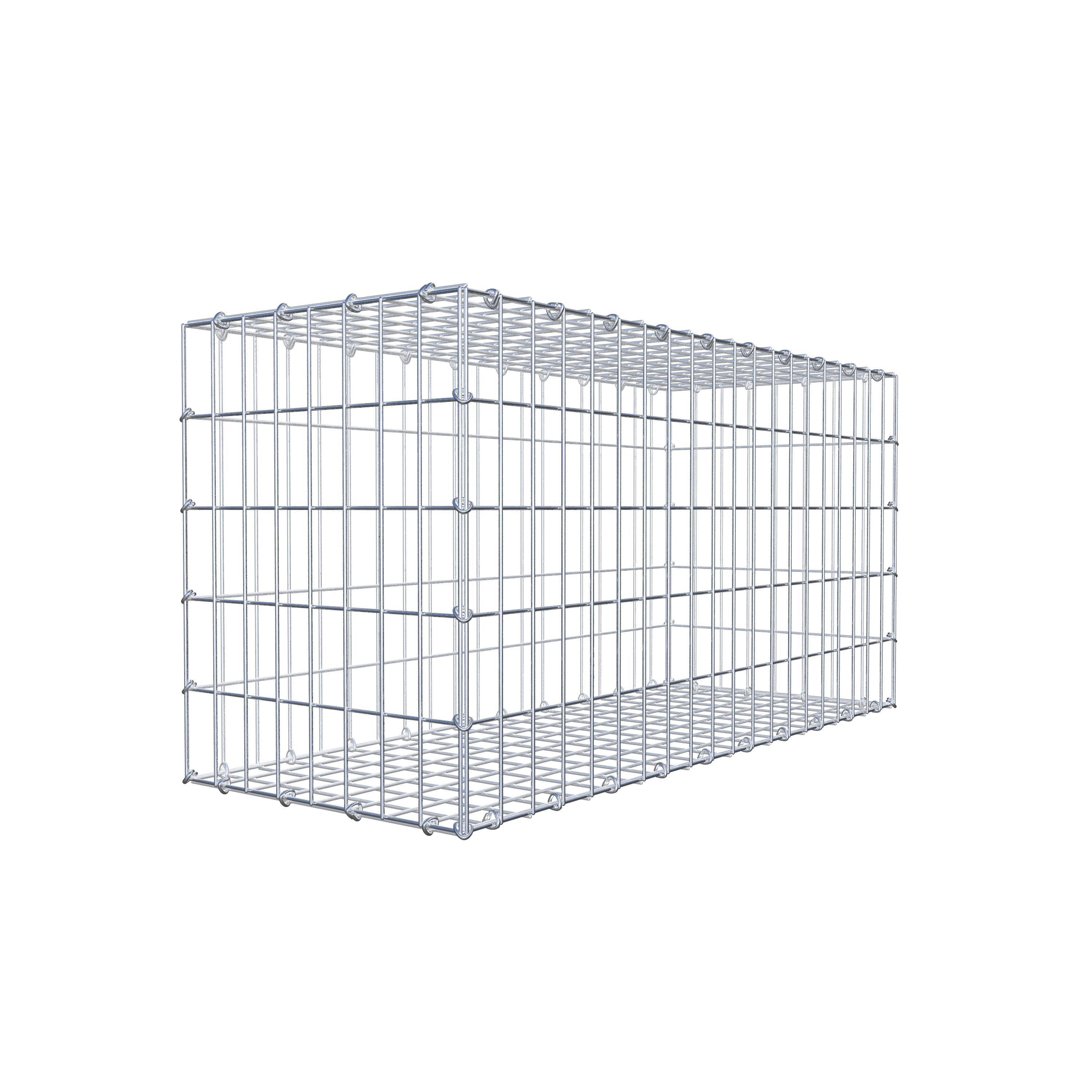 Gavión de acero galvanizado 100x50x40cm (LxAxP), malla 5 x 10cm, Anillo en C, jaula metálica para muro o jardín - 6
