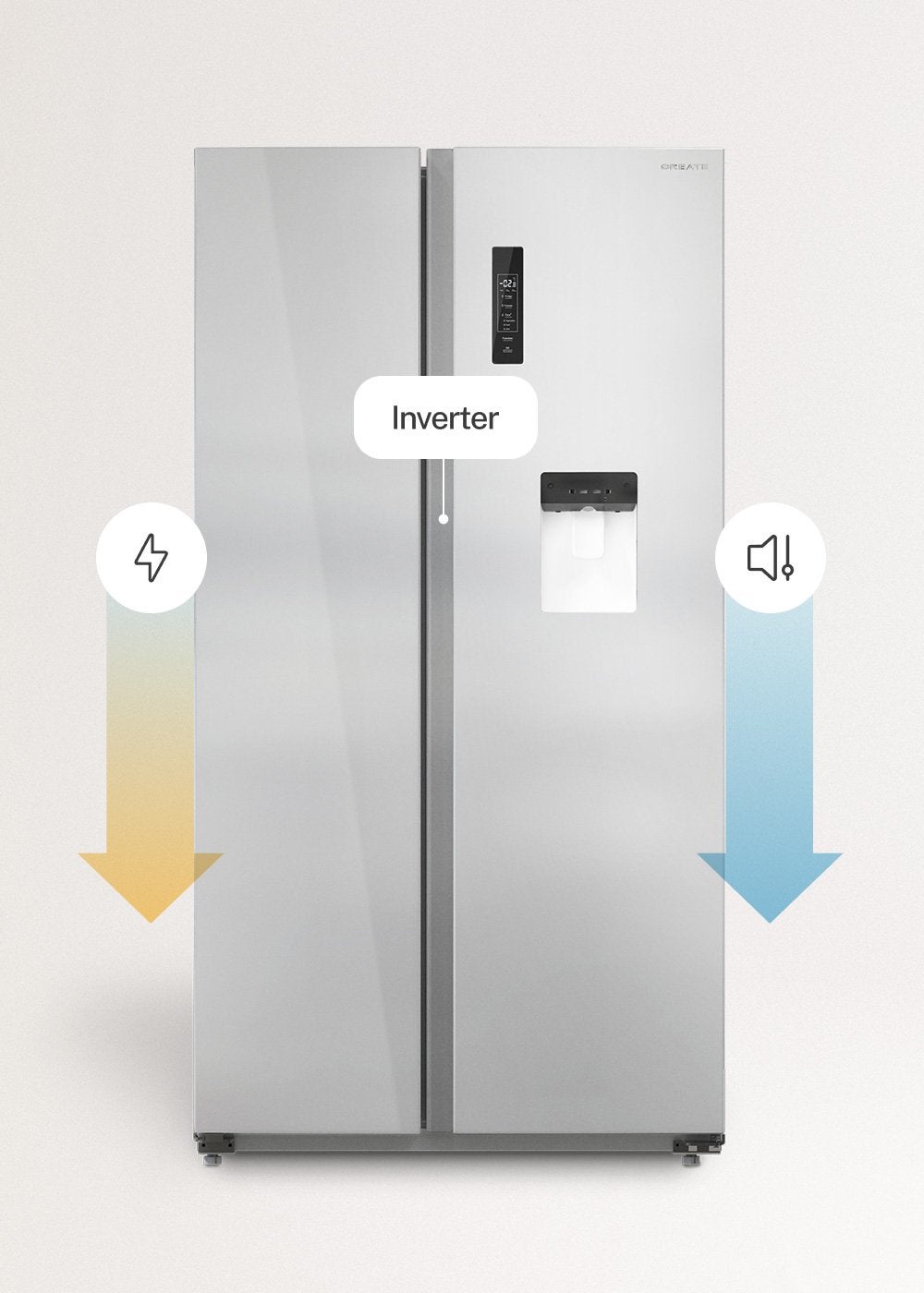 CREATE - FRIDGE STUDIO SIDE BY SIDE 559 - Réfrigérateur avec distributeur d'eau Side by side 559L No Frost- Inox - 7