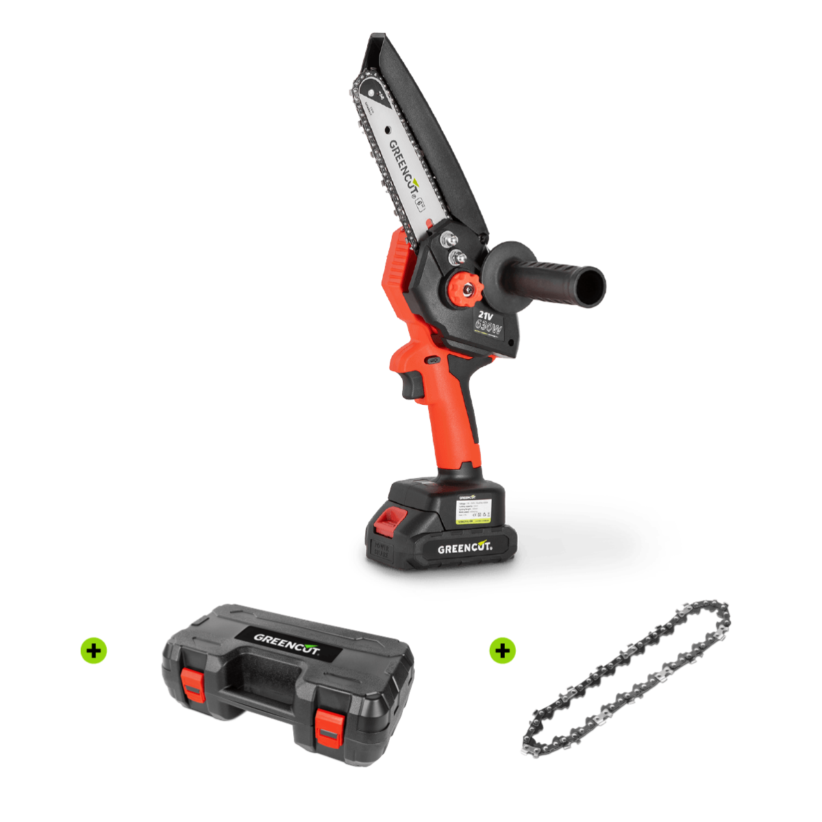 Mini Motosierra A Batería Sin Escobillas - Con Lubricación Automática, Corta Ramas De 6 Y 8 Pulgadas, Doble Batería 4000mAh