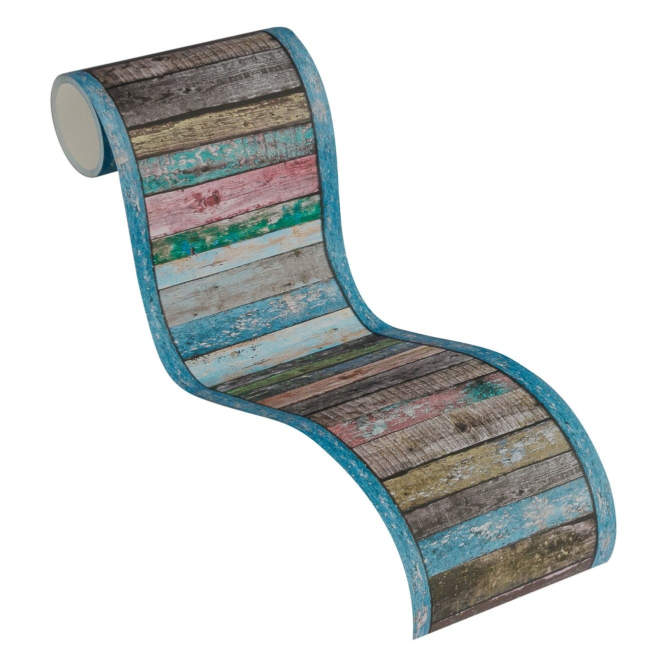 Cenefa beige, azul, rosa, gris... cenefa multicolor desgastada para dormitorio moderno cenefa estilo vintage y retro