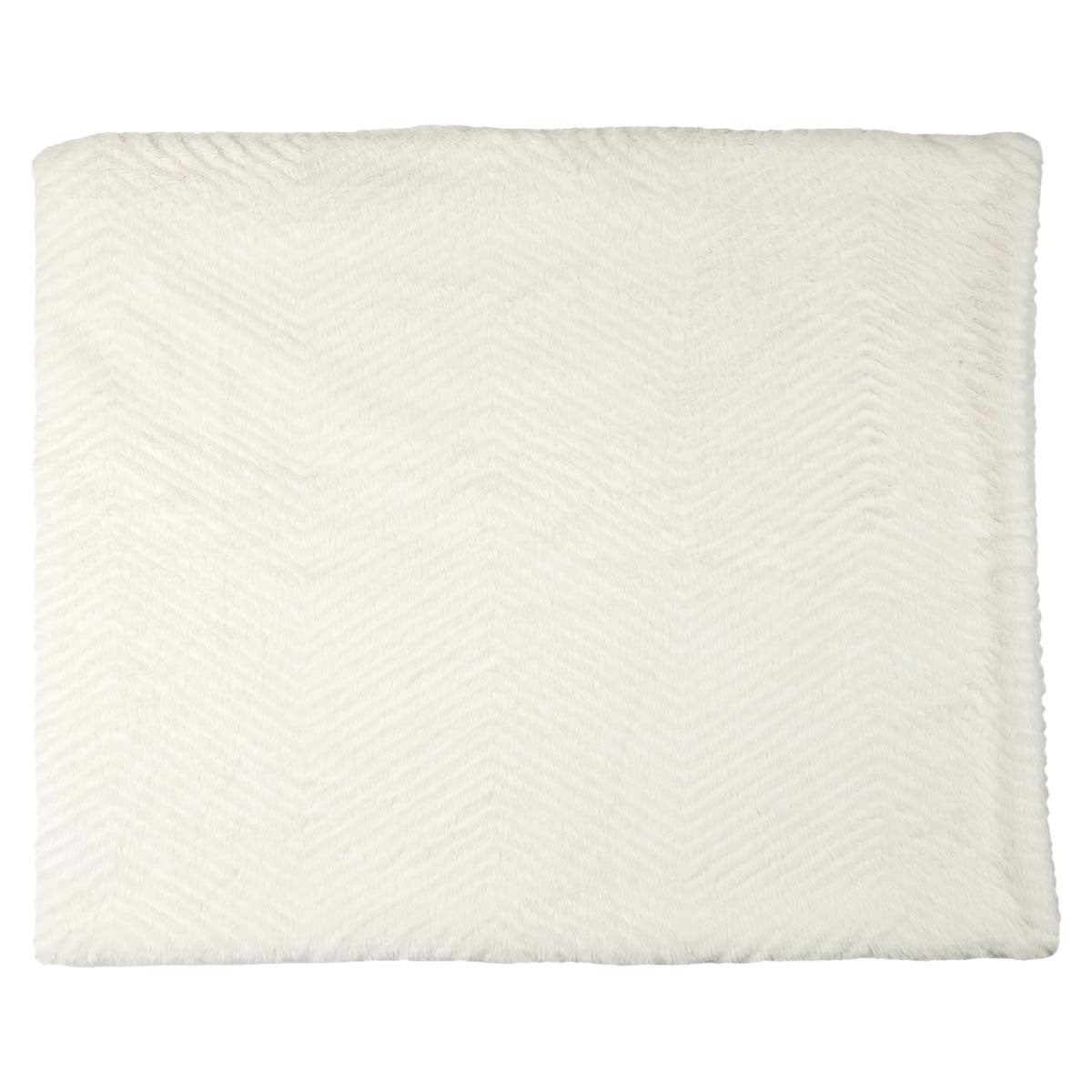 Plaid Ultra Doux 120x150cm Imitation Fourrure Blanche Motifs ...