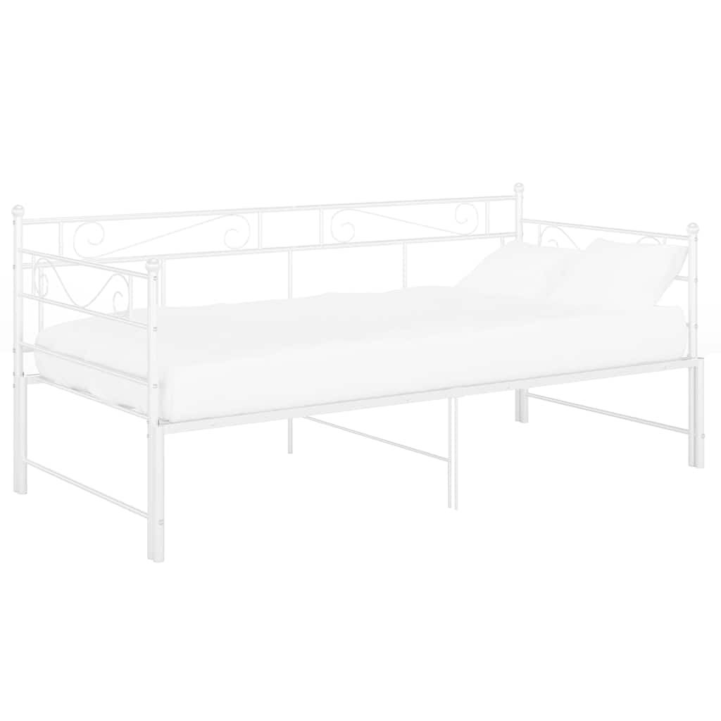 Sofa Rozsuwana Biała Rama Łóżka Rozsuwana Ze Stelażem Do Pokoju Sypialni Salonu 90x200 cm