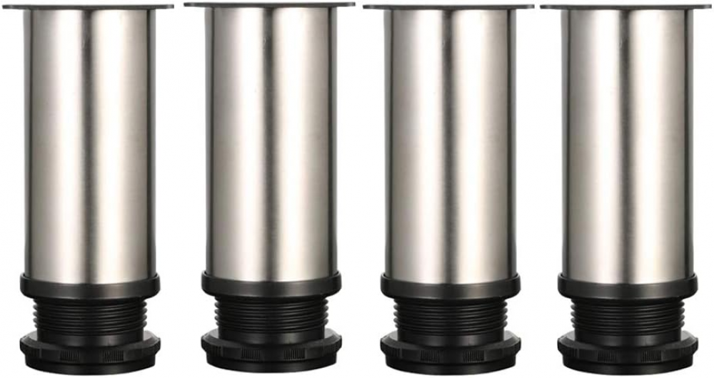 4 Pieds Réglables Pour Meuble Gaomoeny - Hauteur 0-20 Mm - Alliage Alu Noir - RZL-55