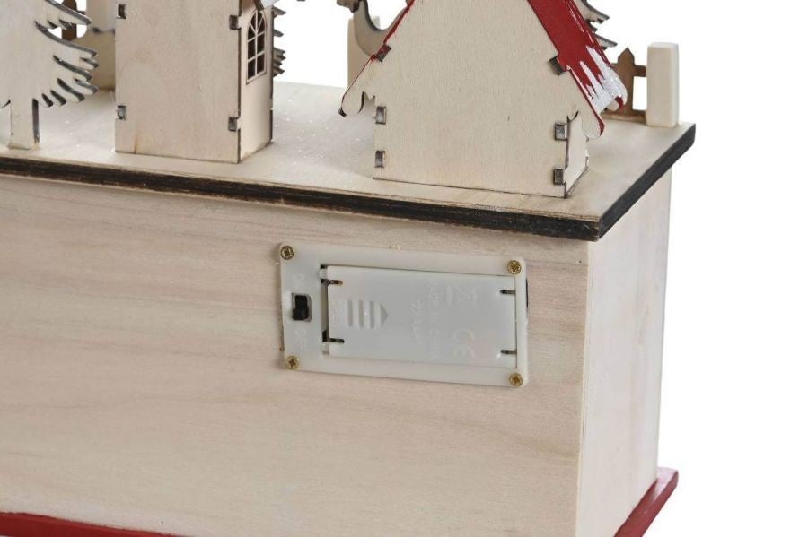 Kalendarz adwentowy LED 23x45x11 cm ze stajenką wśród domków