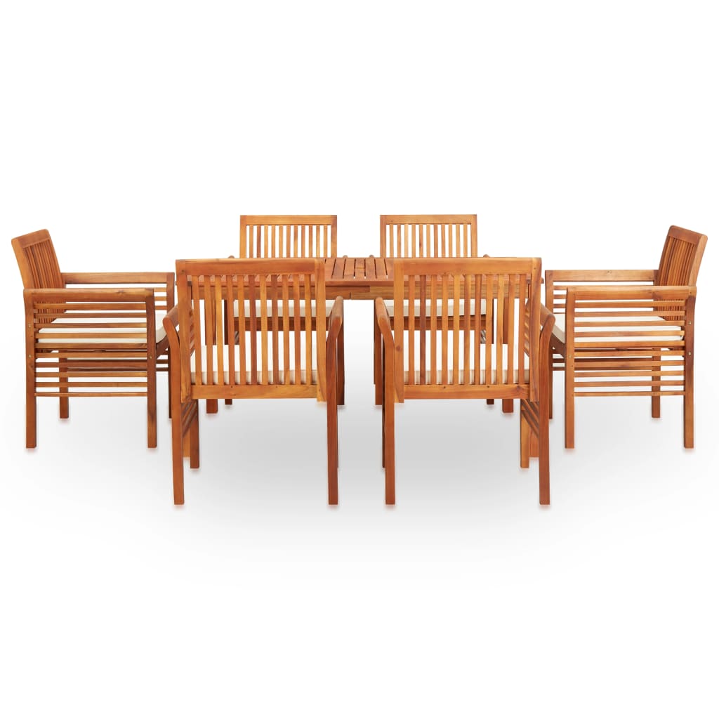 Maison Exclusive - Set da Pranzo da Giardino 7 pz con Cuscini Massello di Acacia - 2
