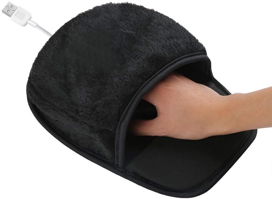 Podgrzewana podkładka pod mysz USB, ogrzewacz dłoni, zimowa ogrzewająca podkładka pod mysz (czarna)
