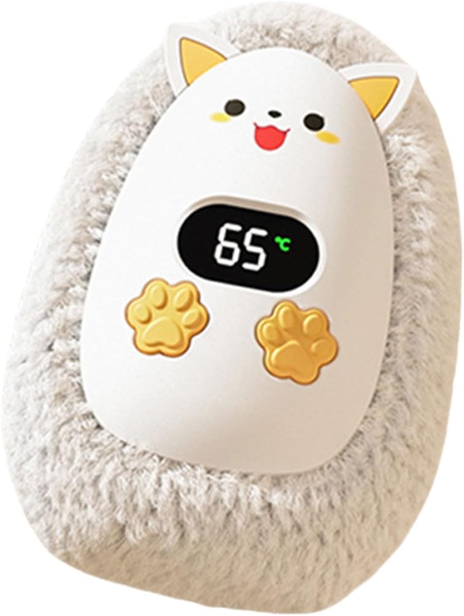 Przenośny ogrzewacz do rąk z 3 prędkościami i cyfrowym wyświetlaczem do ładowania – na zimę – Pluszowy ogrzewacz do rąk z inteligentnym wyświetlaczem